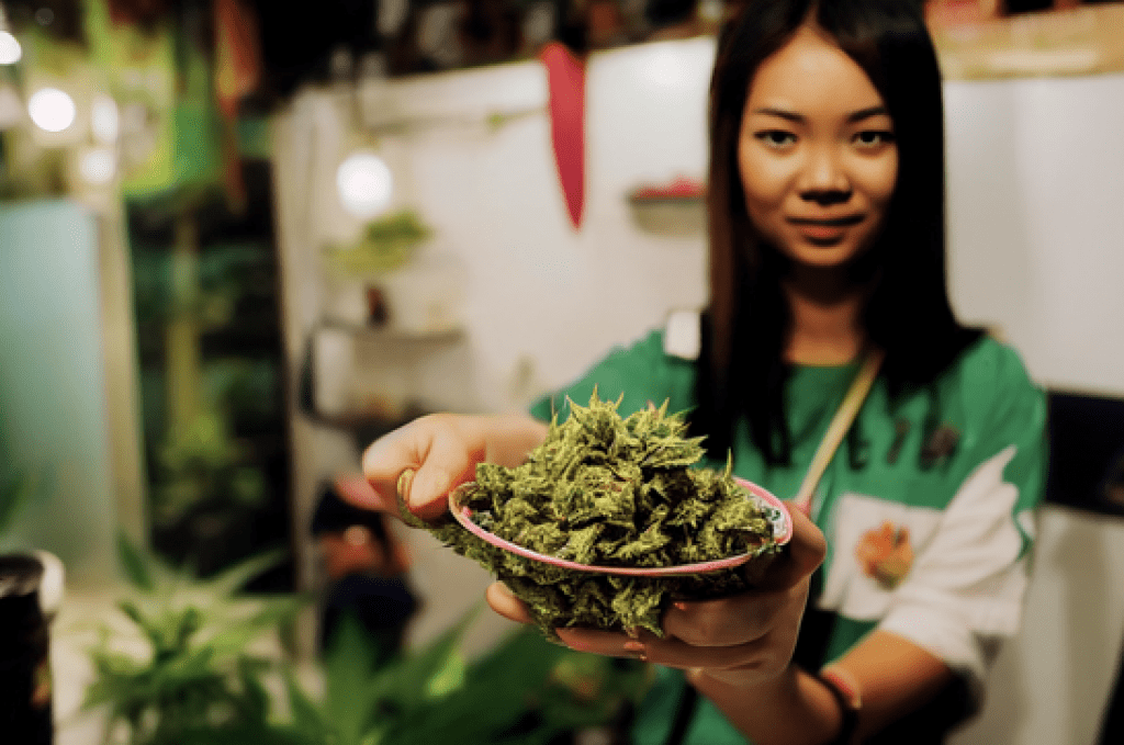 Girl making weed deliveries